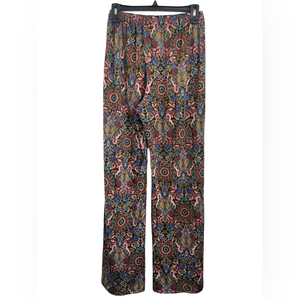 love Ryan Multicolor Dress Stretch Pants Wide Leg Sz(M) - Picture 2 of 4